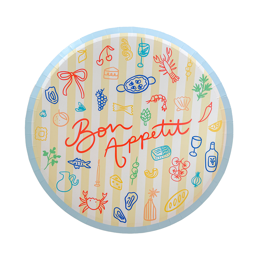 x8 BON APPETIT PAPER PLATES - Winterberries