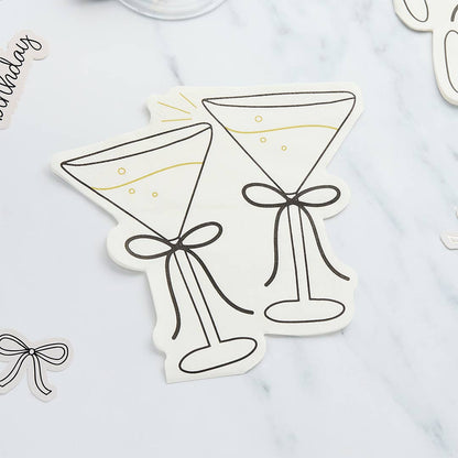 Cocktail Shaped Paper Napkins  - Pack of 16
