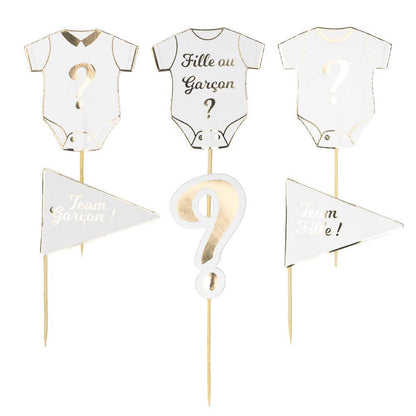 x6 GENDER REVEAL CAKE TOPPERS - Winterberries