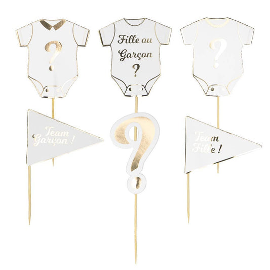 x6 GENDER REVEAL CAKE TOPPERS
