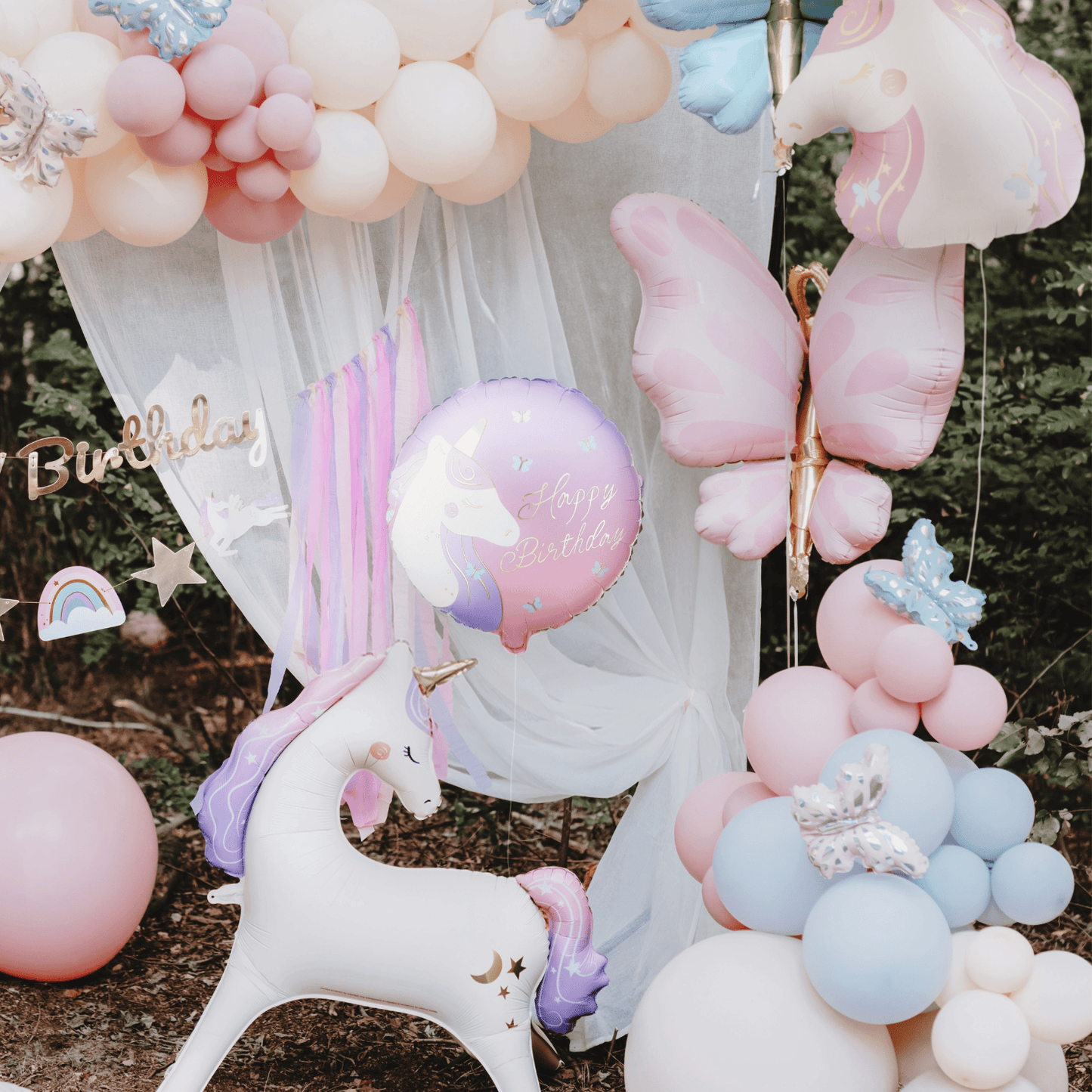 Partydeco Unicorn Happy Birthday Foil Balloon