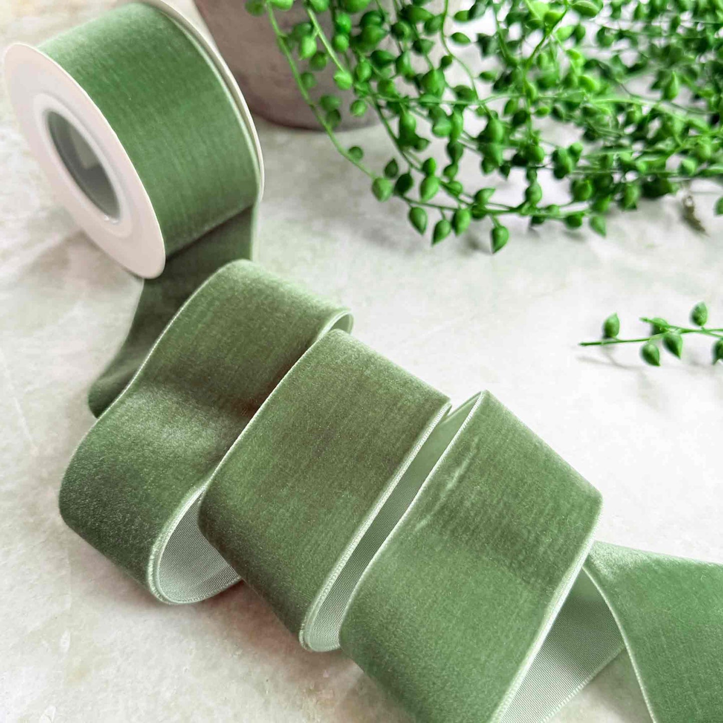 Hunter Green Velvet Ribbon - Various Widths | 3 Meter Roll - Winterberries