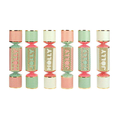 HOLLY JOLLY CHRISTMAS CRACKERS (SET OF 6)