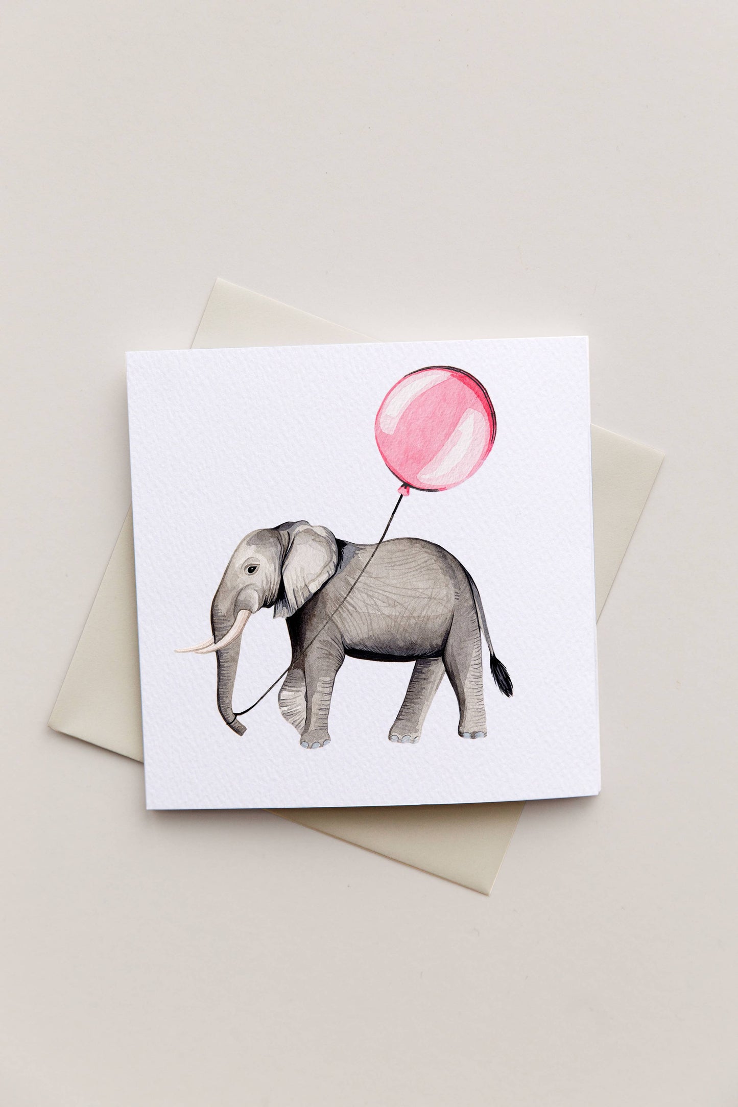 New Baby Elephant Watercolour Concertina Greetings Card - Winterberries