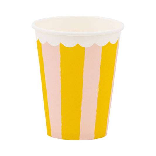 LEM1110 - Yellow & Pink Striped Party Cup - Winterberries