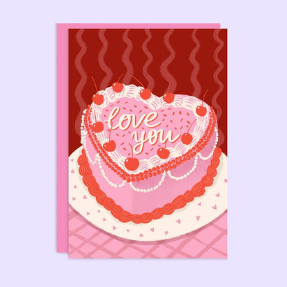 LOVE YOU CAKE CARD - Winterberries