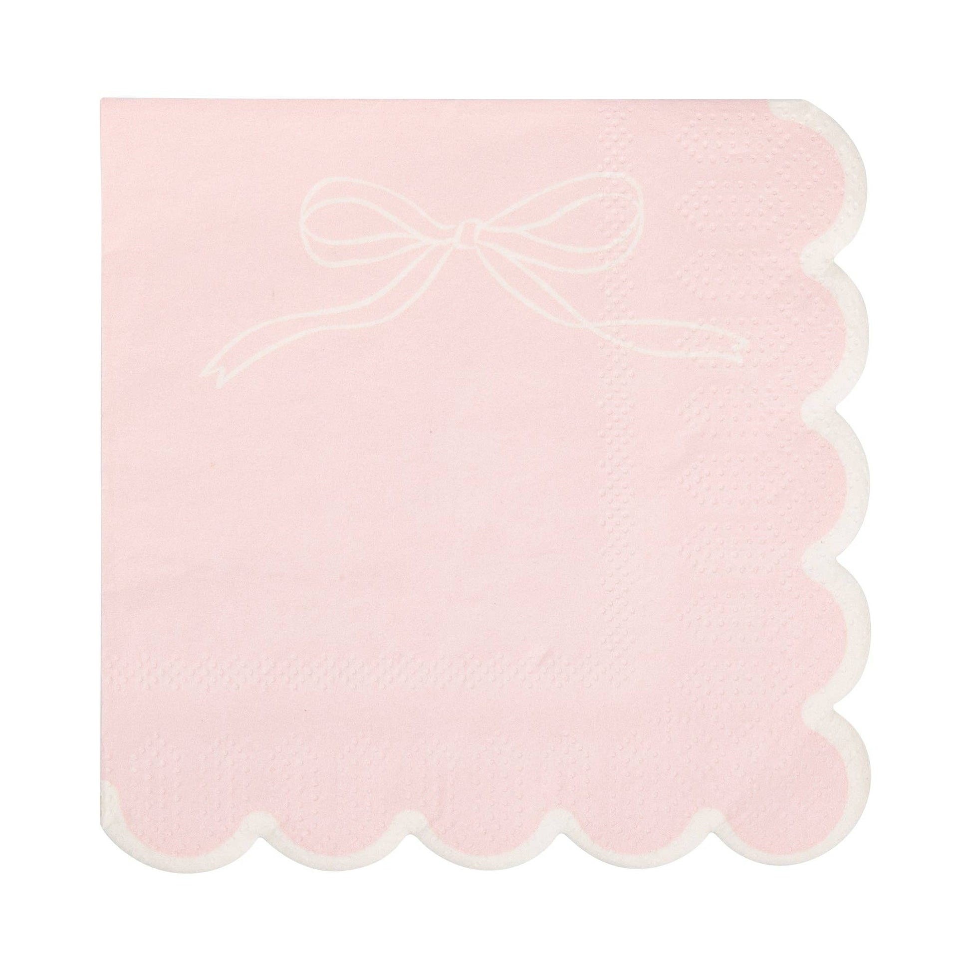 PLNP1736 - Pink Dainty Bows Cocktail Napkin - Winterberries