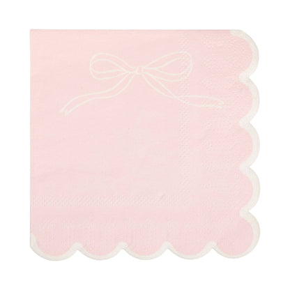 PLNP1736 - Pink Dainty Bows Cocktail Napkin - Winterberries