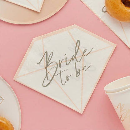 x16 'BRIDE TO BE' DIAMOND PAPER NAPKINS