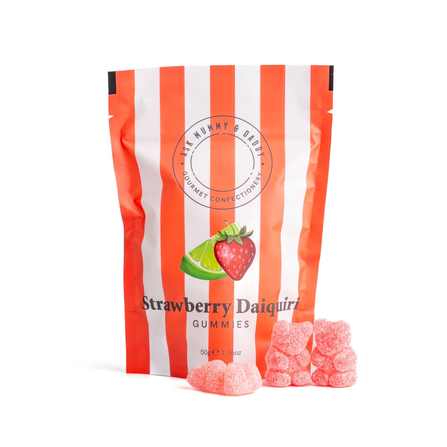 ASK MUMMY & DADDY NON-ALCOHOLIC STRAWBERRY DAIQUIRI COCKTAIL GUMMIES 50g - Winterberries
