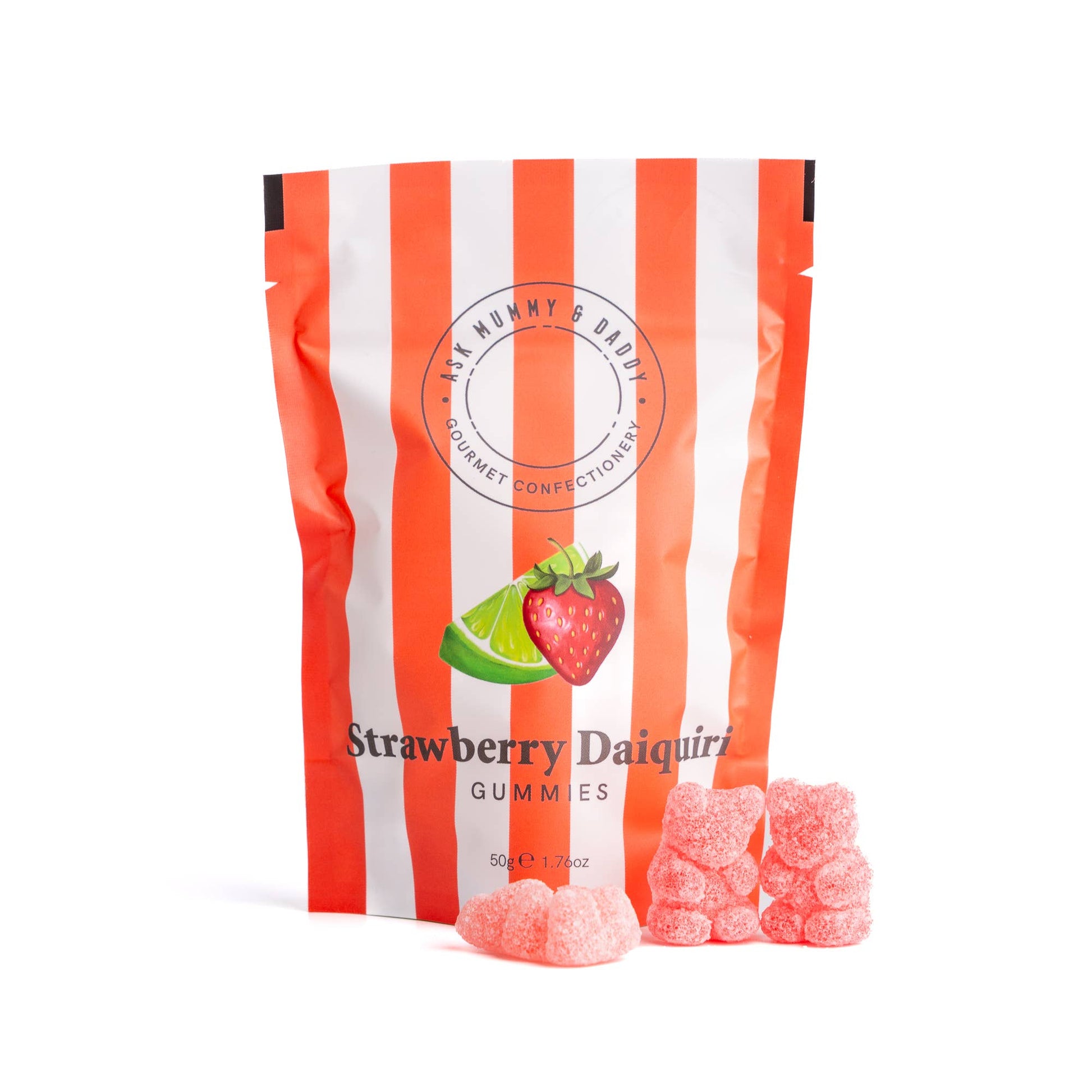 ASK MUMMY & DADDY NON-ALCOHOLIC STRAWBERRY DAIQUIRI COCKTAIL GUMMIES 50g - Winterberries