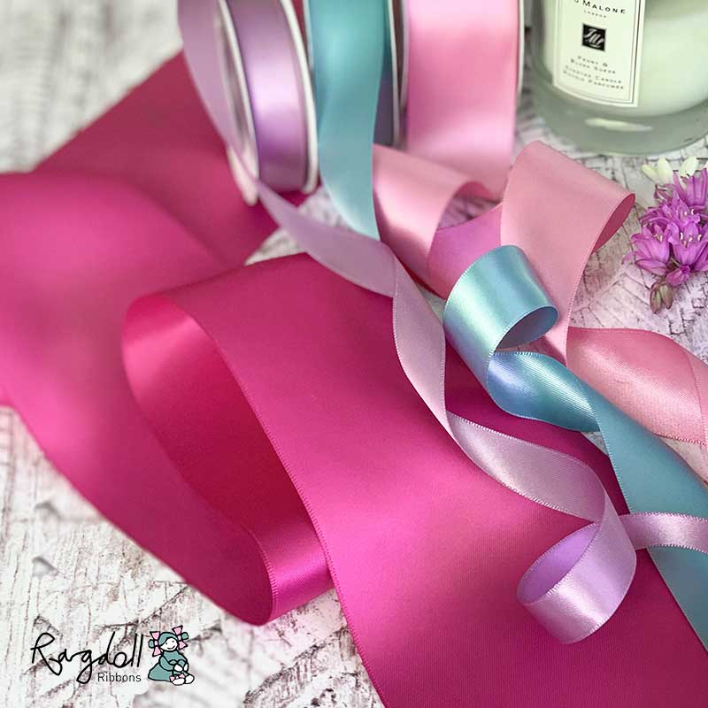 100mm Raspberry Rose Satin Ribbon - 10 Metre Roll - Winterberries