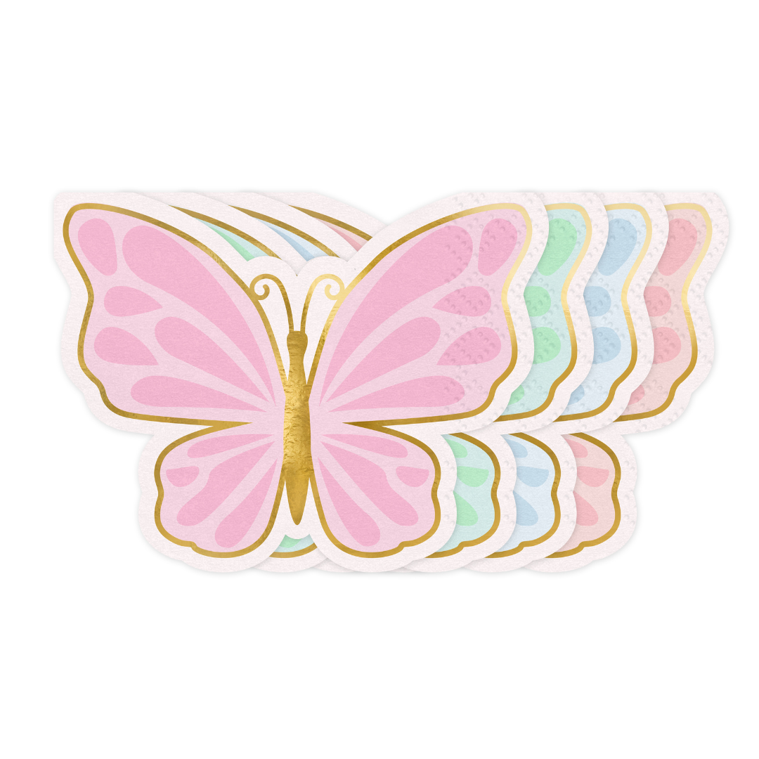 Partydeco Pastel Butterfly Party Napkins x 12