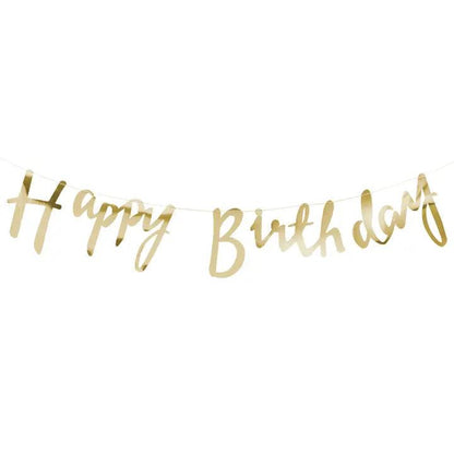 HAPPY BIRTHDAY GOLD BUNTING - Winterberries