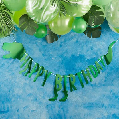 HAPPY BIRTHDAY GREEN DINOSAUR-SHAPED BUNTING - Winterberries