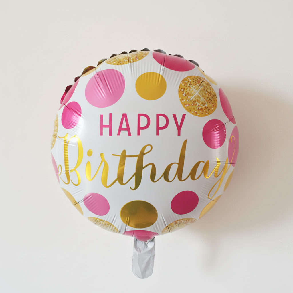 18" 'HAPPY BIRTHDAY' ROUND FOIL DEFLATED BALLOON