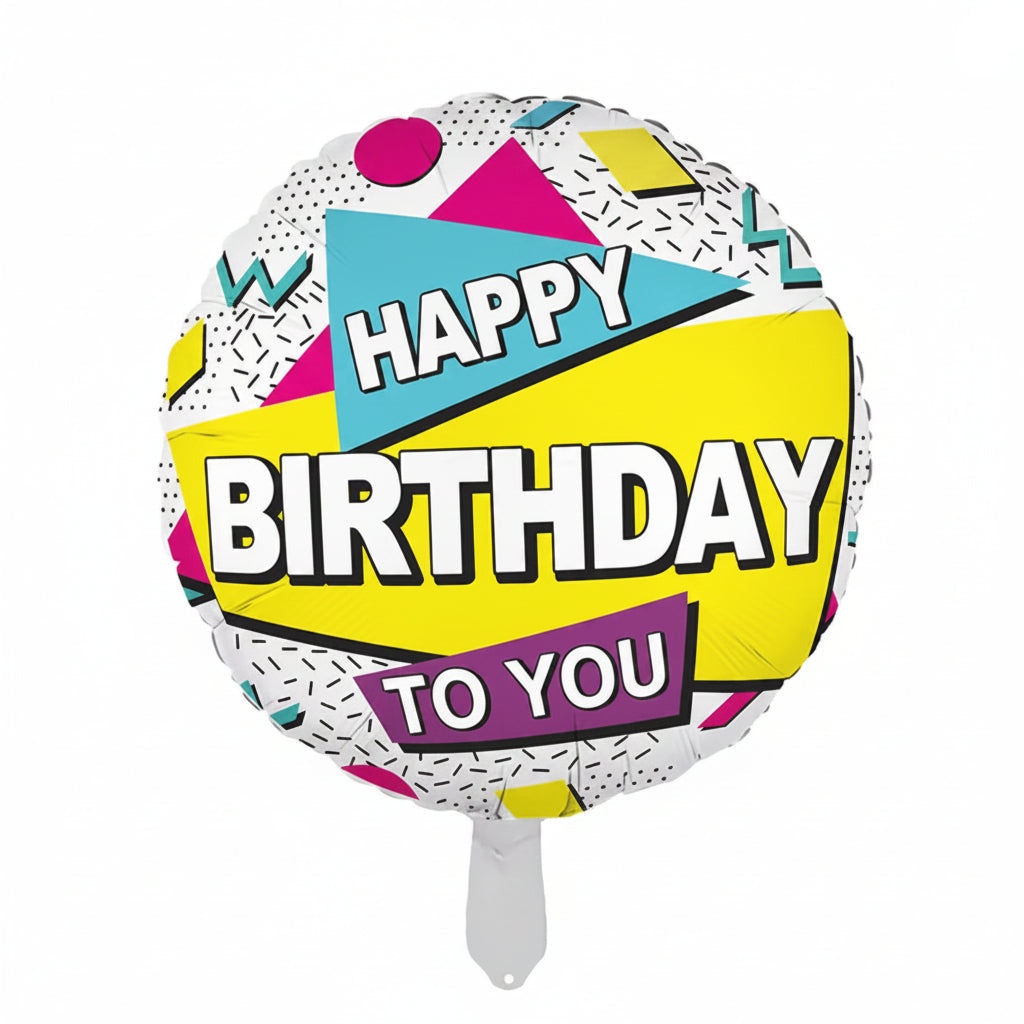 18" 'HAPPY BIRTHDAY' ROUND FOIL DEFLATED BALLOON
