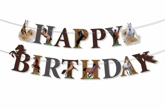 WILD HORSE HAPPY BIRTHDAY GARLAND - Winterberries