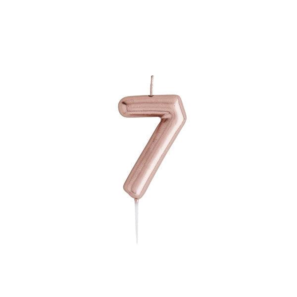 Rose Gold Number '7' Candle - Winterberries