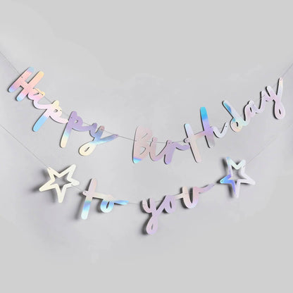 IRIDESCENT 'HAPPY BIRTHDAY TO YOU' GARLAND - Winterberries