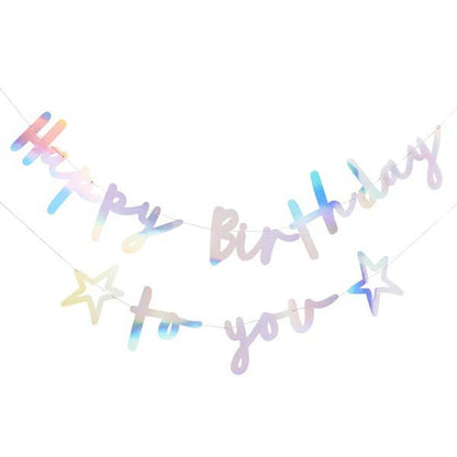 IRIDESCENT 'HAPPY BIRTHDAY TO YOU' GARLAND - Winterberries