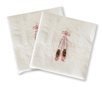 x16 BALLET SHOES COCKTAIL PAPER NAPKINS - Winterberries