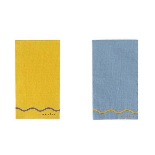 x16 Yellow & Blue Napkins - Winterberries