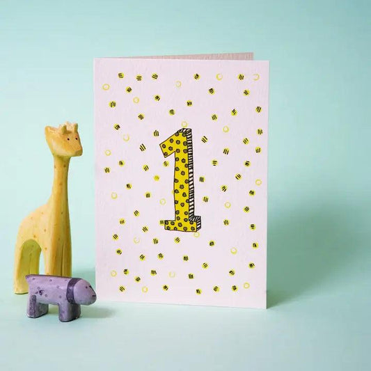 AGE 1 BIRTHDAY CARD - Winterberries
