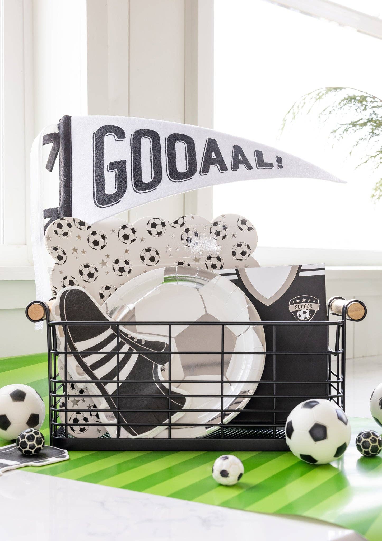 x8 FOOTBALL SCATTERED BALL PAPER PLATES - Winterberries