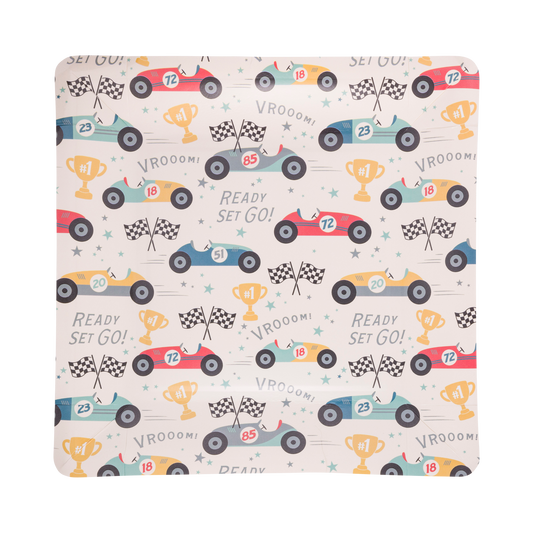 x8 MILES PER HOUR RACE PATTERN PAPER PLATES - Winterberries
