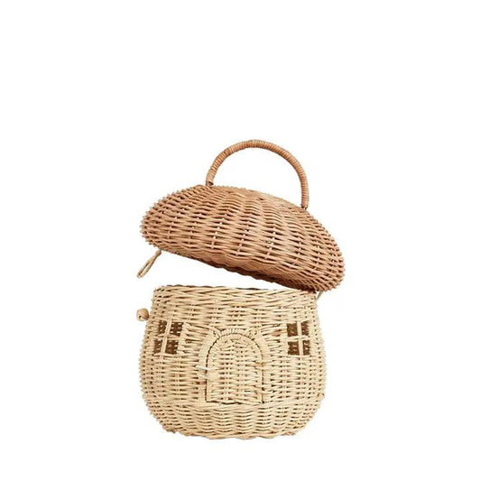 Natural Rattan Mushroom Basket - Winterberries