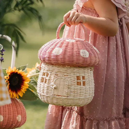Rattan Mushroom Basket - Musk - Winterberries
