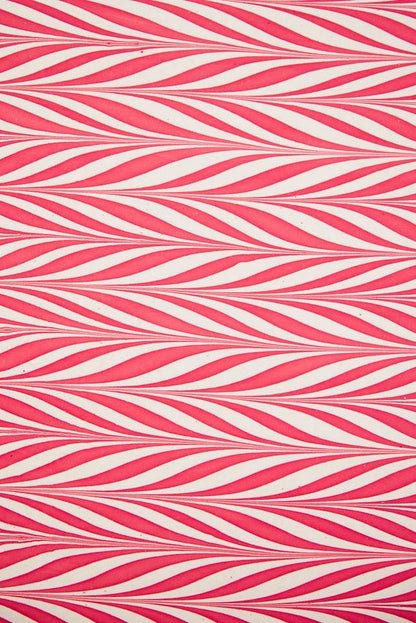 Hand Marbled Wrapping Paper Sheets - Candy Stripes Red - Winterberries