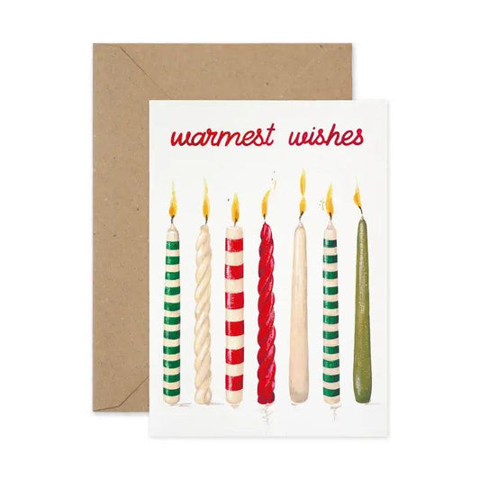 Christmas Candles Card - Winterberries
