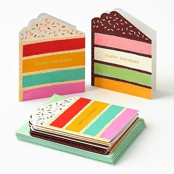 VANILLA/CHOCOLATE CAKE SLICE BIRTHDAY CARD - Winterberries