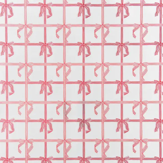Stripe Bows Christmas Wrapping Paper - Winterberries
