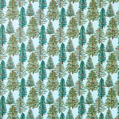 Watercolour Trees Wrapping Paper - Winterberries