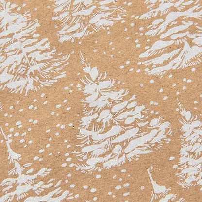White Glitter Trees Wrapping Paper - Winterberries