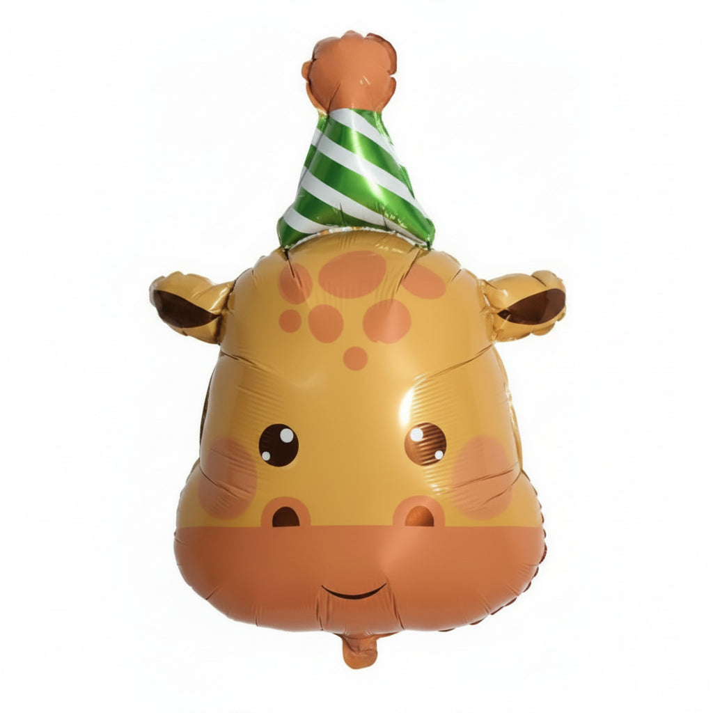 22" PARTY HAT ANIMAL HEAD DEFLATED FOIL BALLOON - Winterberries