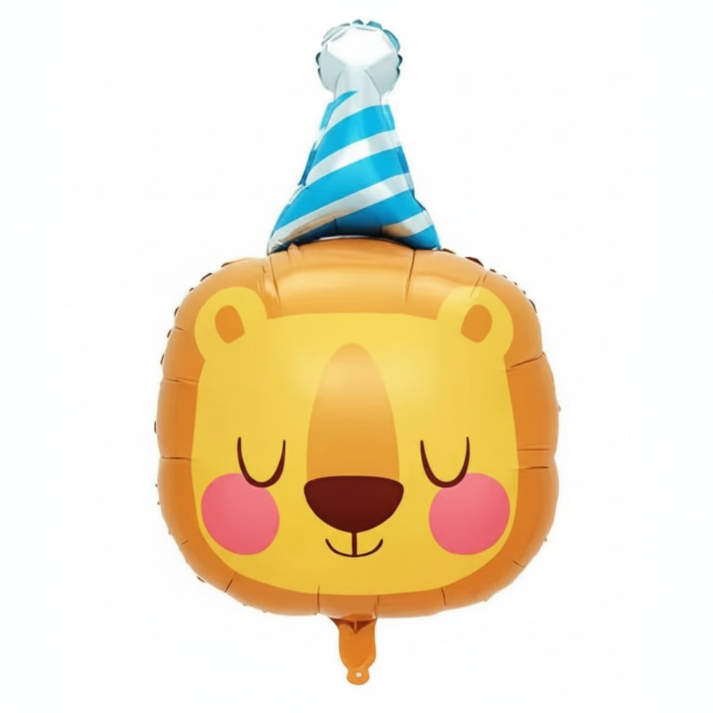 22" PARTY HAT ANIMAL HEAD DEFLATED FOIL BALLOON - Winterberries