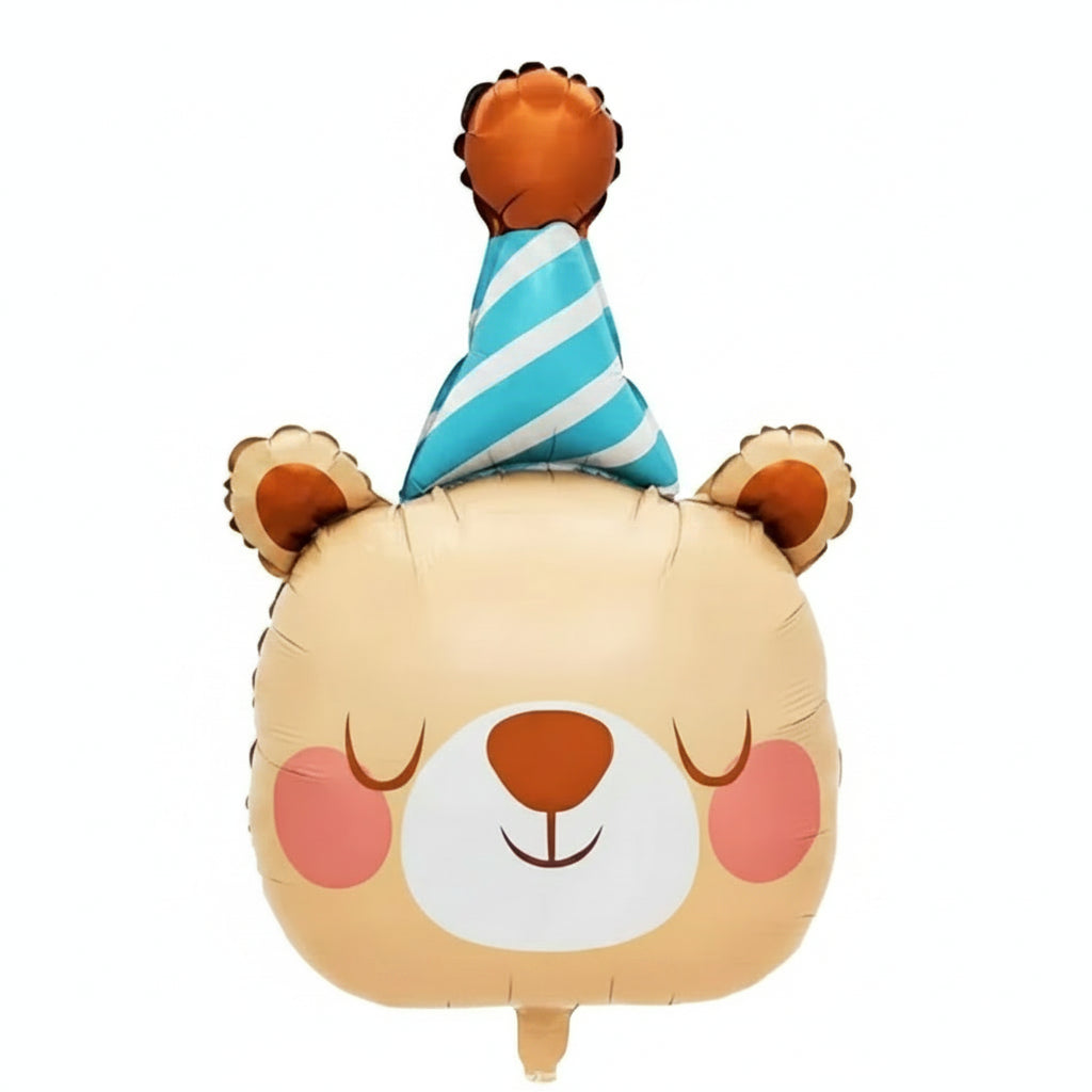 22" PARTY HAT ANIMAL HEAD DEFLATED FOIL BALLOON - Winterberries