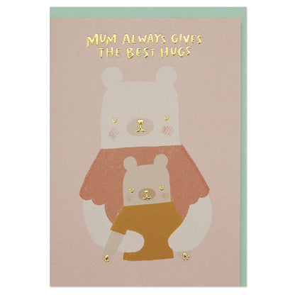 Mum Always Gives the Best Hugs' card (WHM35) - Winterberries