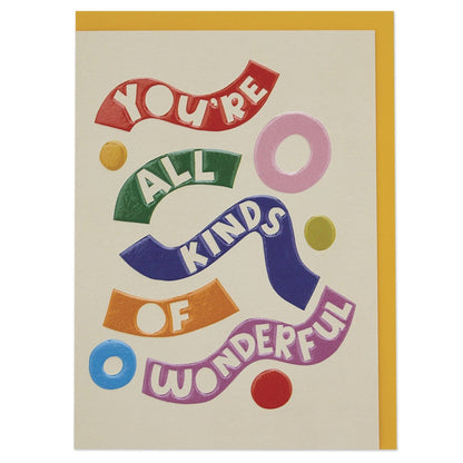 'You're all kinds of wonderful' card - Winterberries