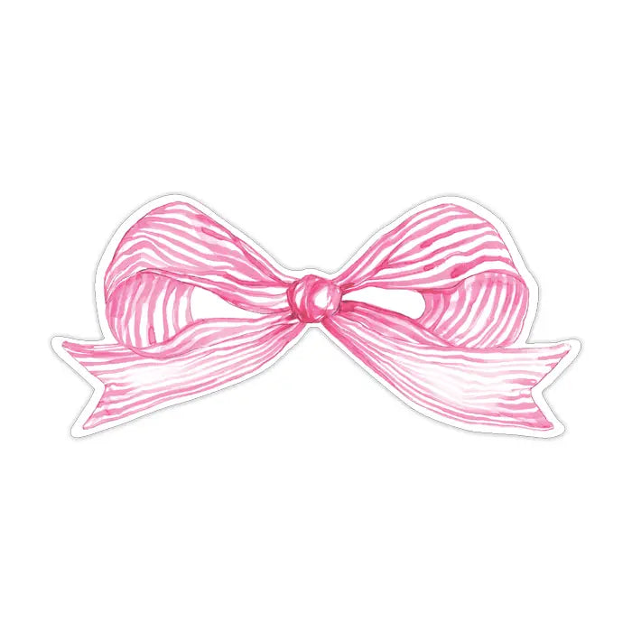 Die-cut Pink Striped Bow - Winterberries