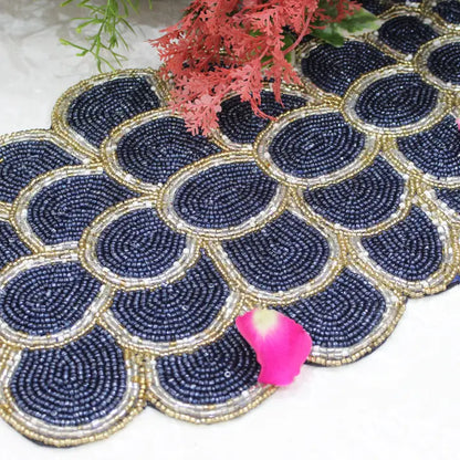 Blue & Gold Table Runner - Winterberries