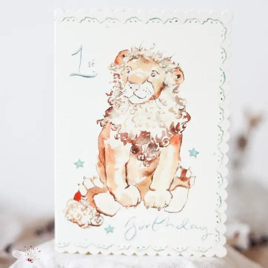 1ST BIRTHDAY LION CARD - Winterberries
