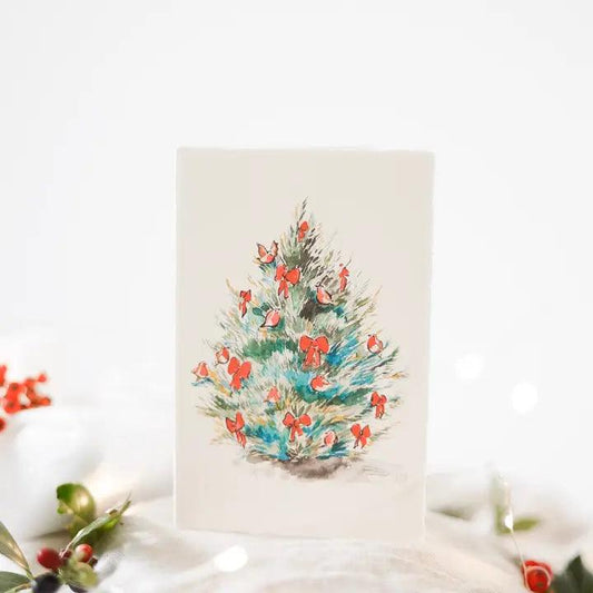 Robins & Ribbons Christmas Card - Winterberries