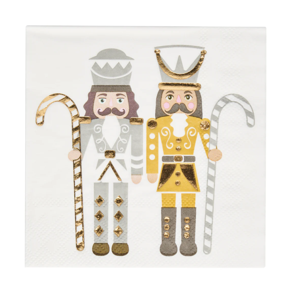x20 NUTCRACKER COCKTAIL PAPER NAPKINS - Winterberries
