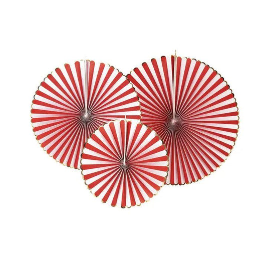 x3 Red/White/Gold Fans - Winterberries