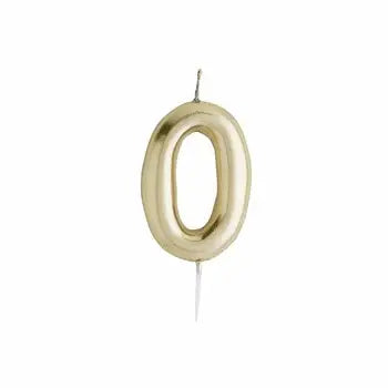 Gold Number '0' Candle - Winterberries